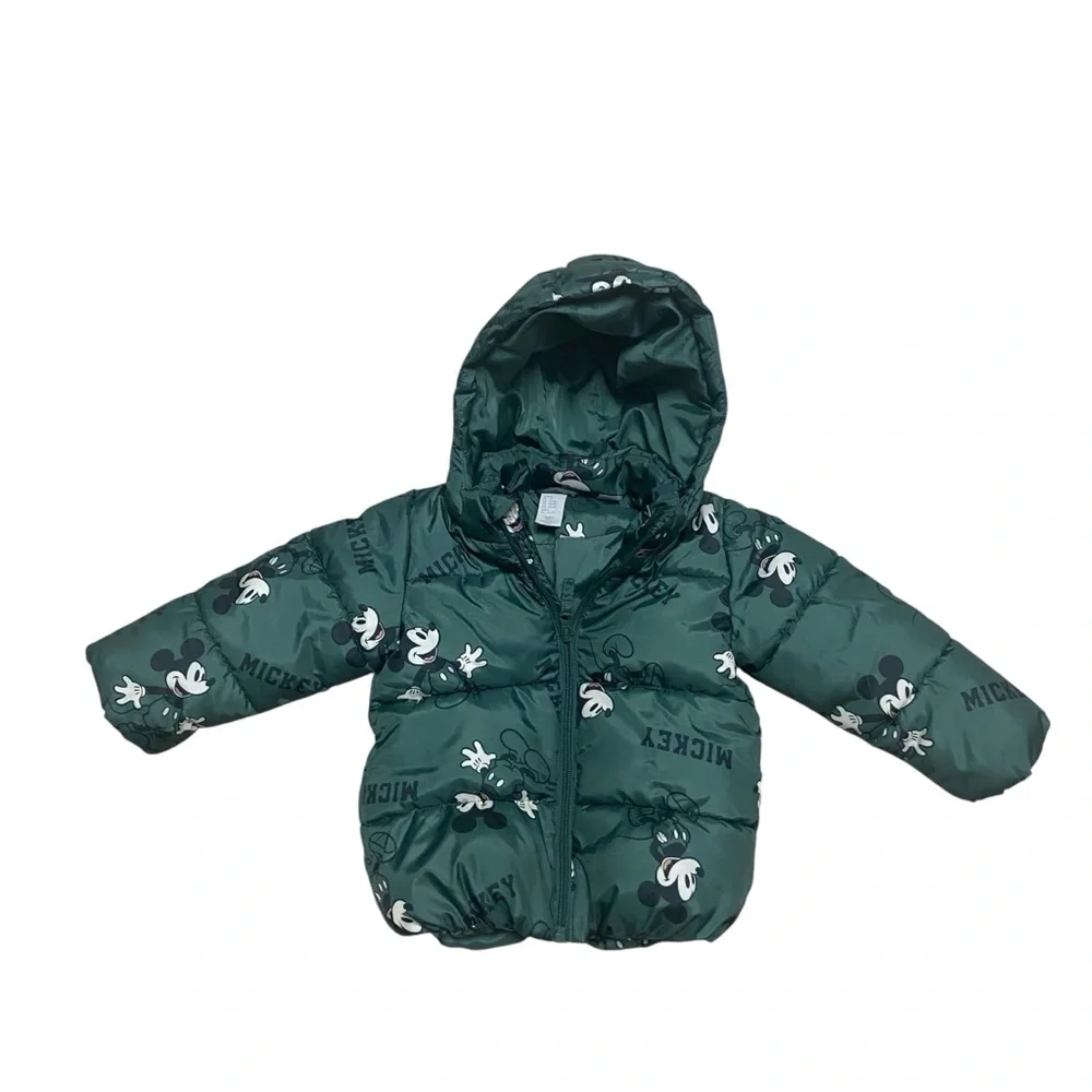 Mickey Mouse Pattern Puffer Jacket H&M  Size 2T